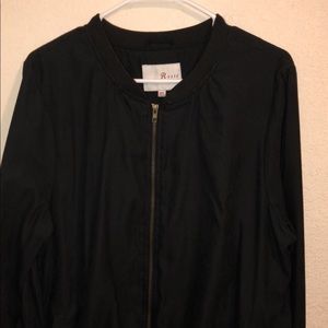 Plus Size Black Bomber Jacket